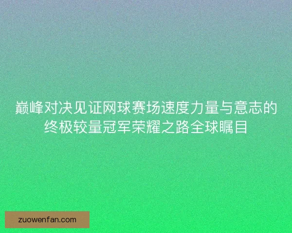 巅峰对决见证网球赛场速度力量与意志的终极较量冠军荣耀之路全球瞩目